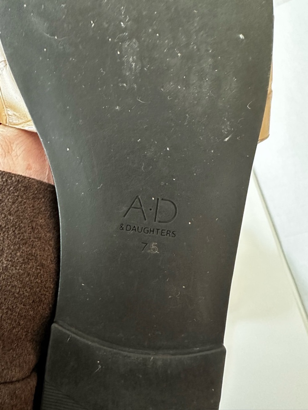 A.D & Daughters Leather Slide Sandal, Women’s 7.5, Cognac, Minimalist, Summer - Picture 5 of 6